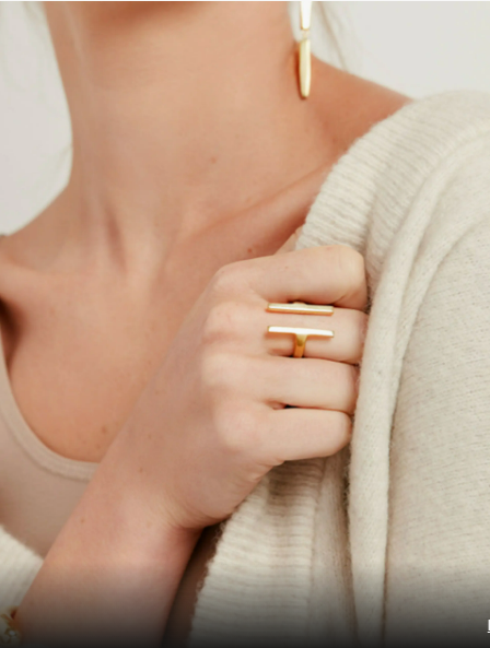 Double Bar Ring, 100% Recycled Brass, Made by an Artisan's Collective Africa