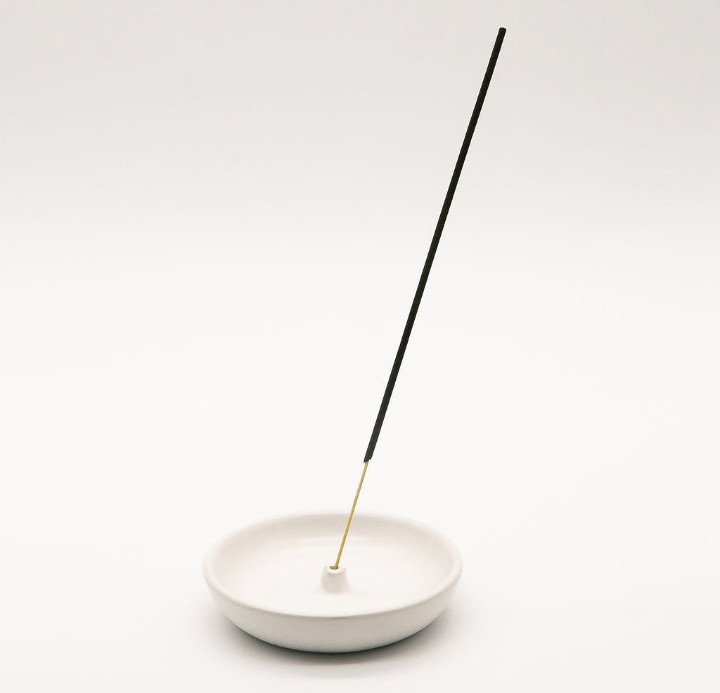 Soft White Ceramic Incense Holder