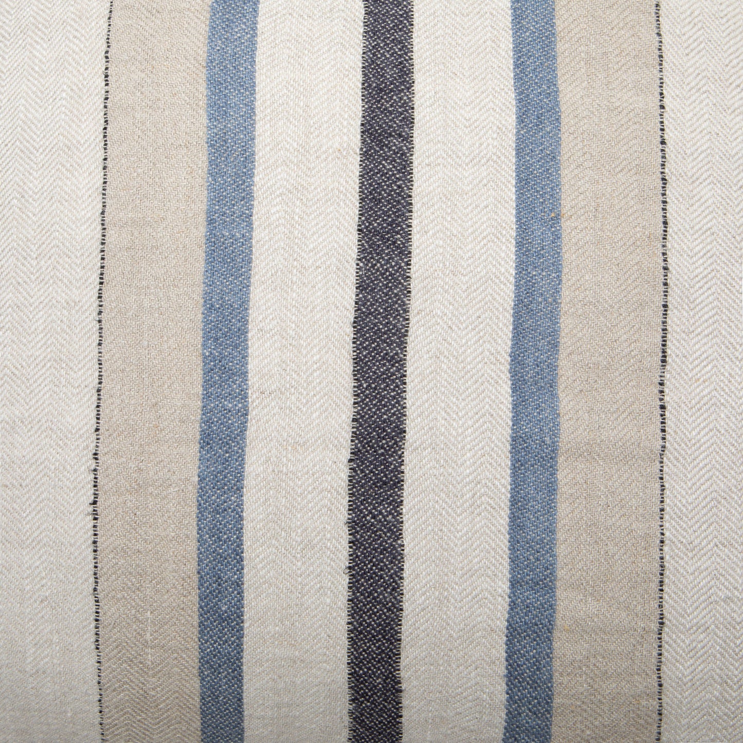 Bruges Wide Stripe Cushion Cover Natural and Blue 22"x 22"