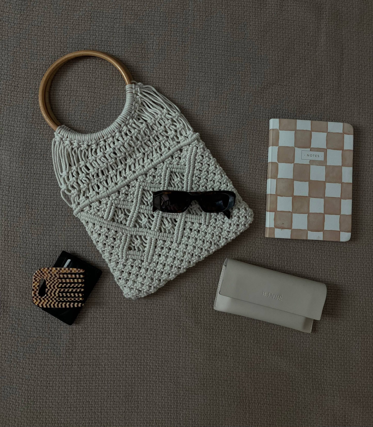 Macrame Knitted Top Handle Bag