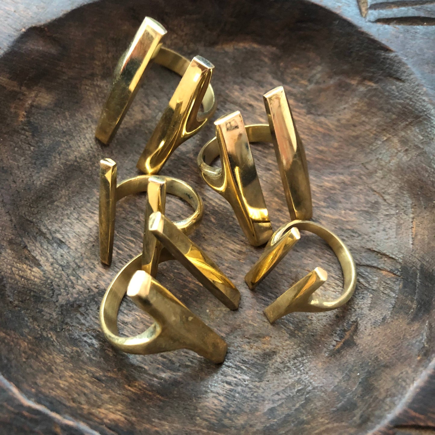 Double Bar Ring, 100% Recycled Brass, Made by an Artisan's Collective Africa