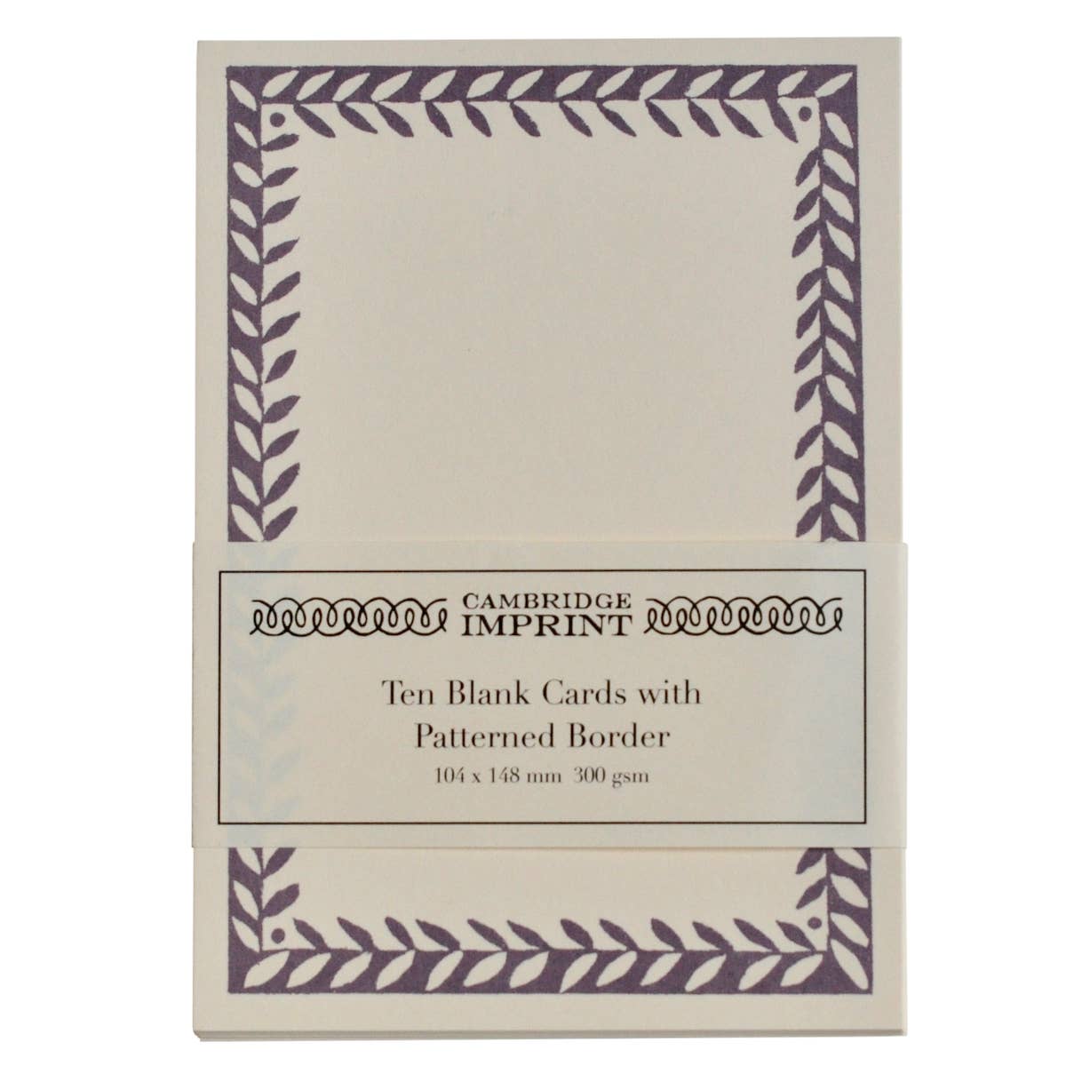 10 Postcards with Patterned Border in French Lavender