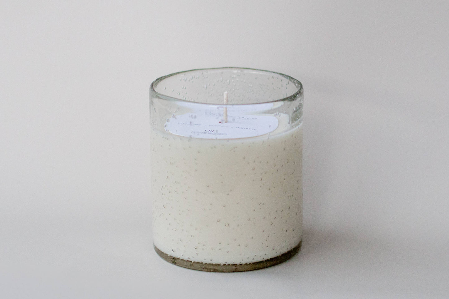 Modern Rustic Bubble Glass Candle, Made in the US