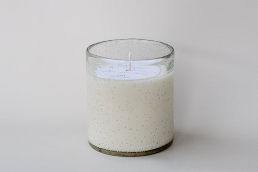 Modern Rustic Bubble Glass Candle, Made in the US