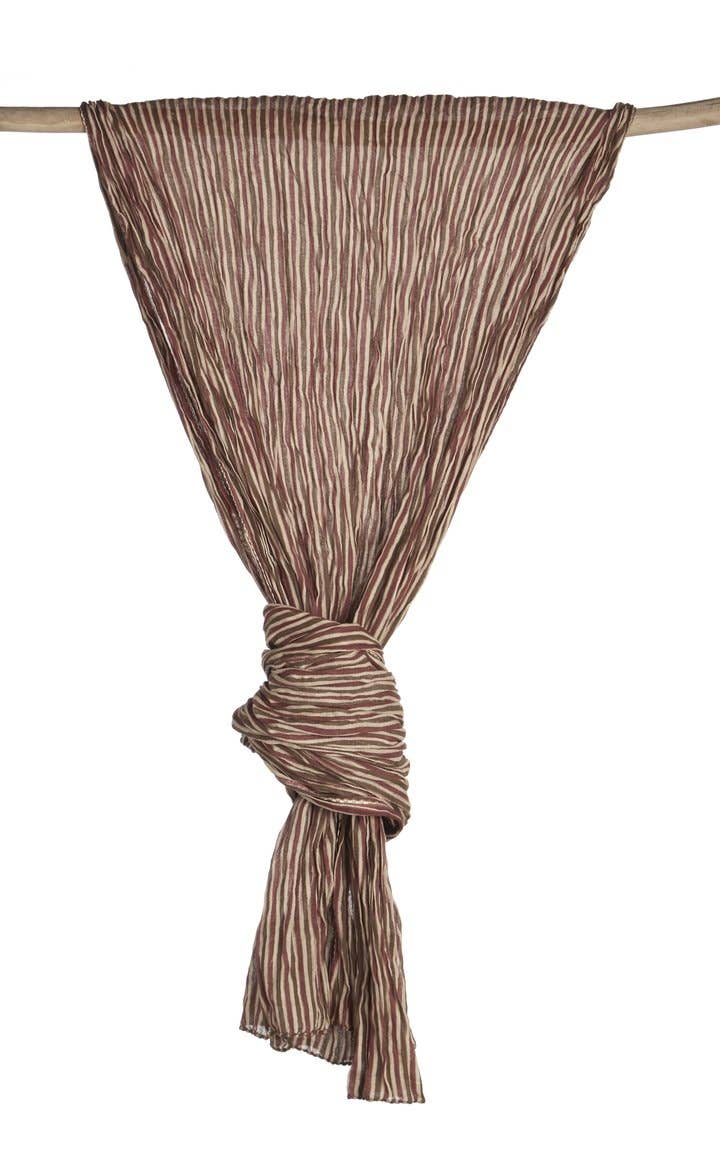 Paris Stripe-Chocolate Mahogany Scarf