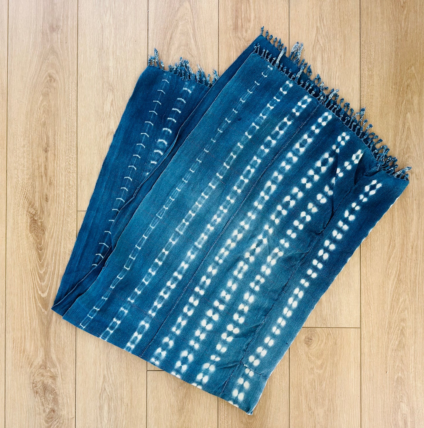 Vintage Indigo Scarf , Sarong, Table Decor or Throw