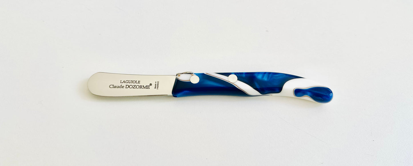 Blue Marble Cheese Knives, Various Sizes and Functions.