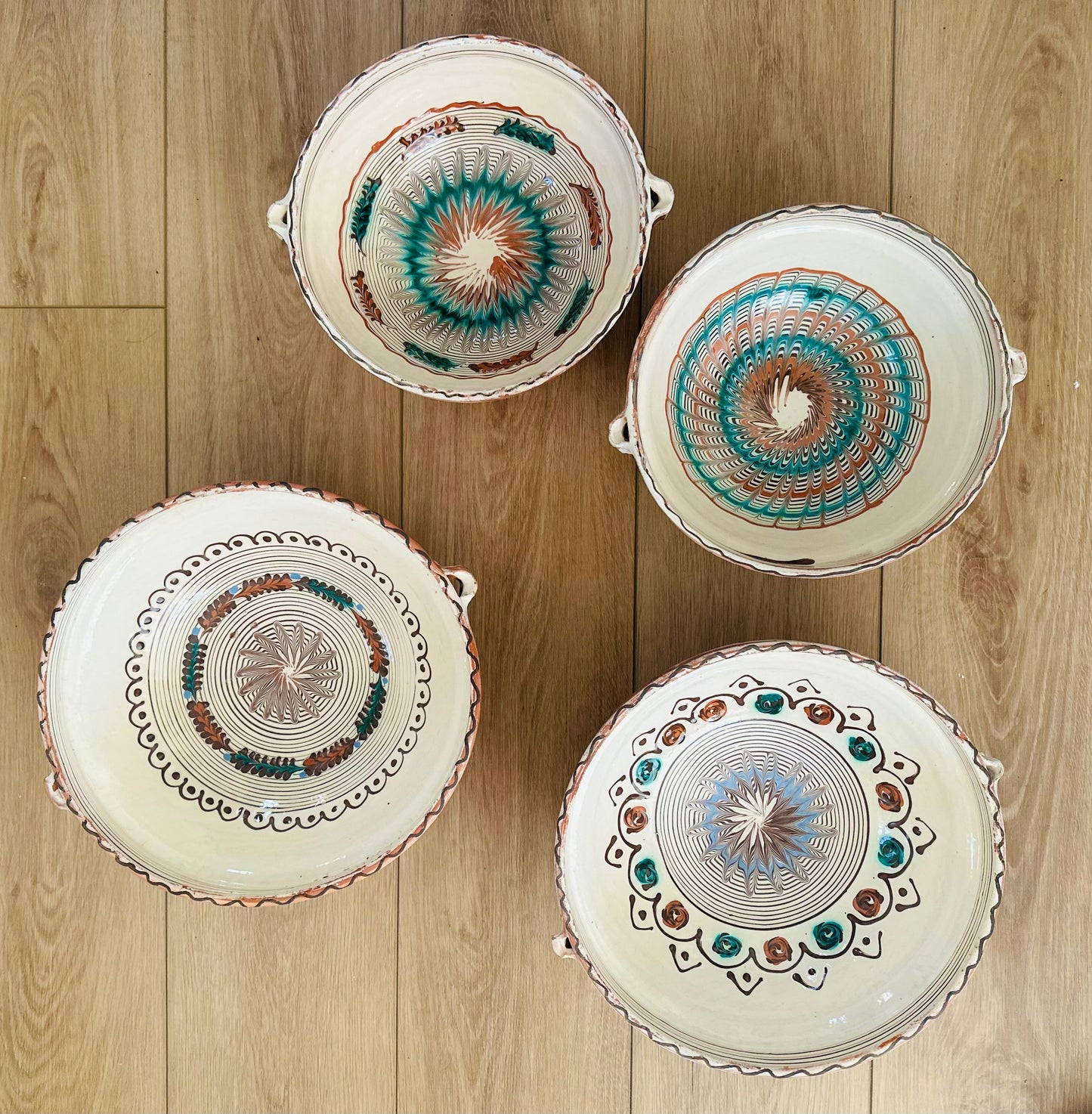 Romanian Bowls, Handmade, Each Pattern Unique 9"-12"