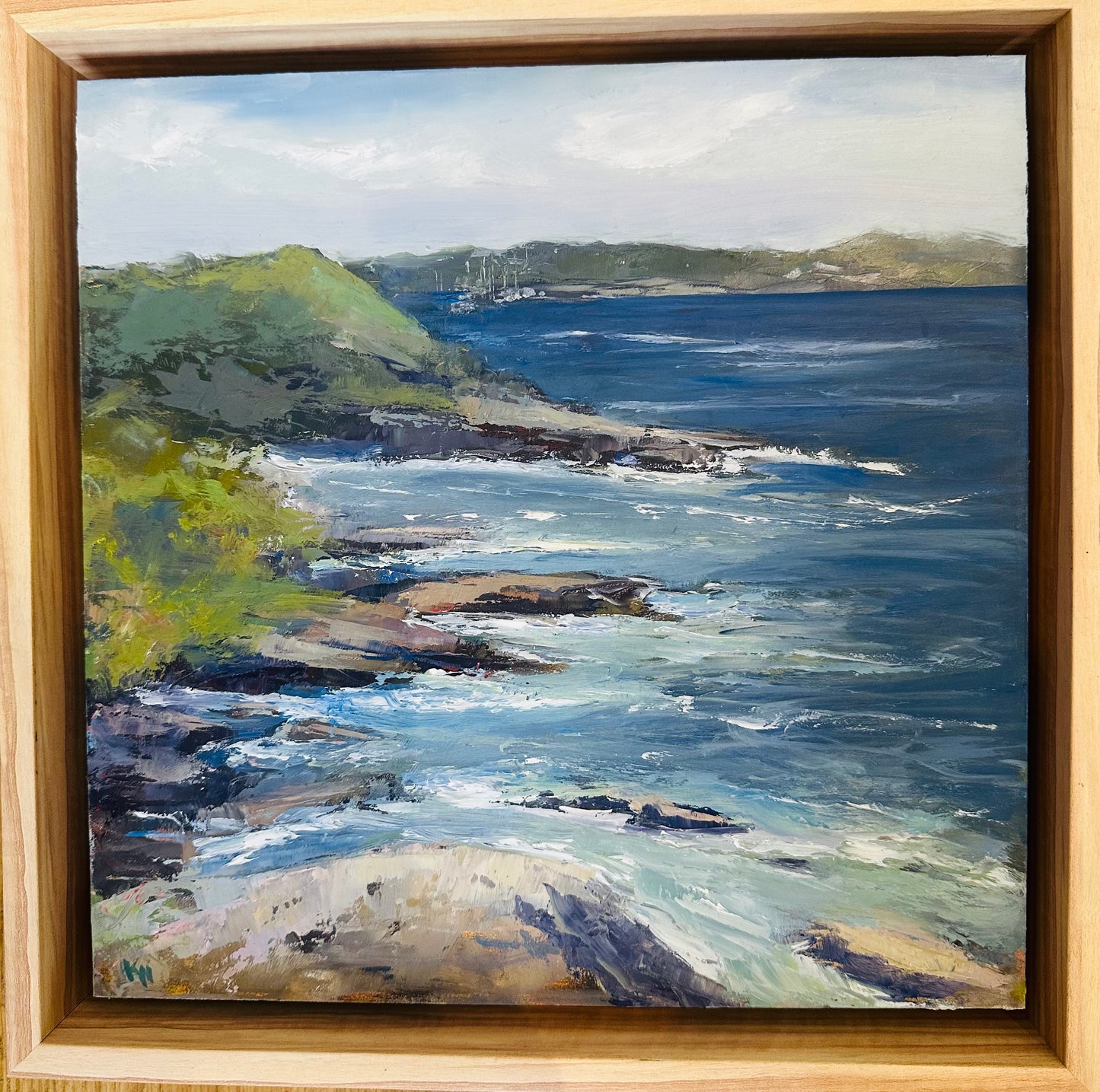 "Summer on the Rocks" Oil Painting by Local Artist Karen Houston - 10" x 10"