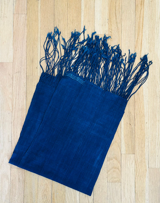 Vintage Indigo Scarf , Sarong, Table Decor or Throw, African Burkina Faso
