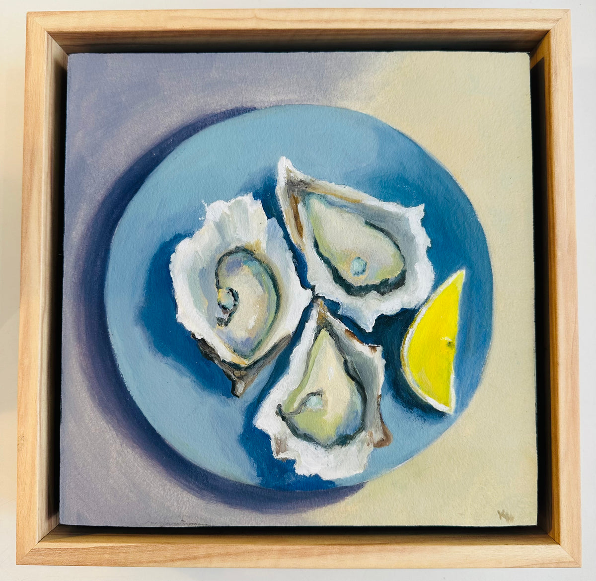 Newport Oil Painting by Local Artist Karen Houston - 8" x 8" Art, Blue Plate Special