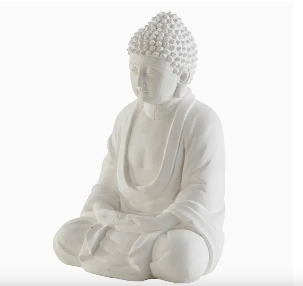 Sitting Buddha Statue, White Cement