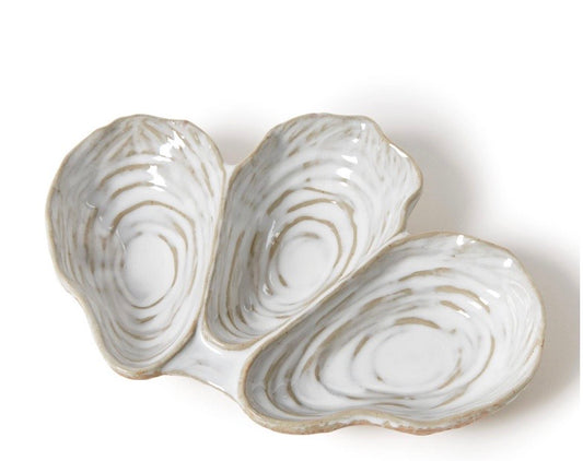 Oyster Shell Dish with 3 Sections