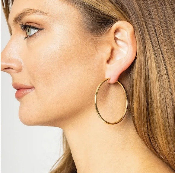 Hoop Earrings, 14kt Gold Plated