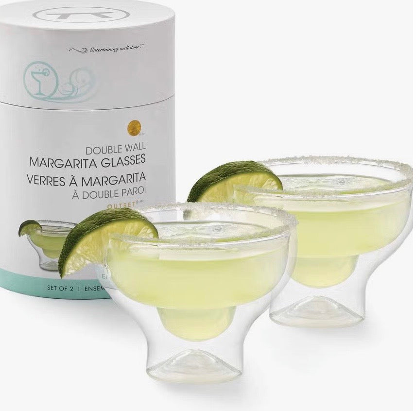 Margarita Glasses Set of 2, Double Wall