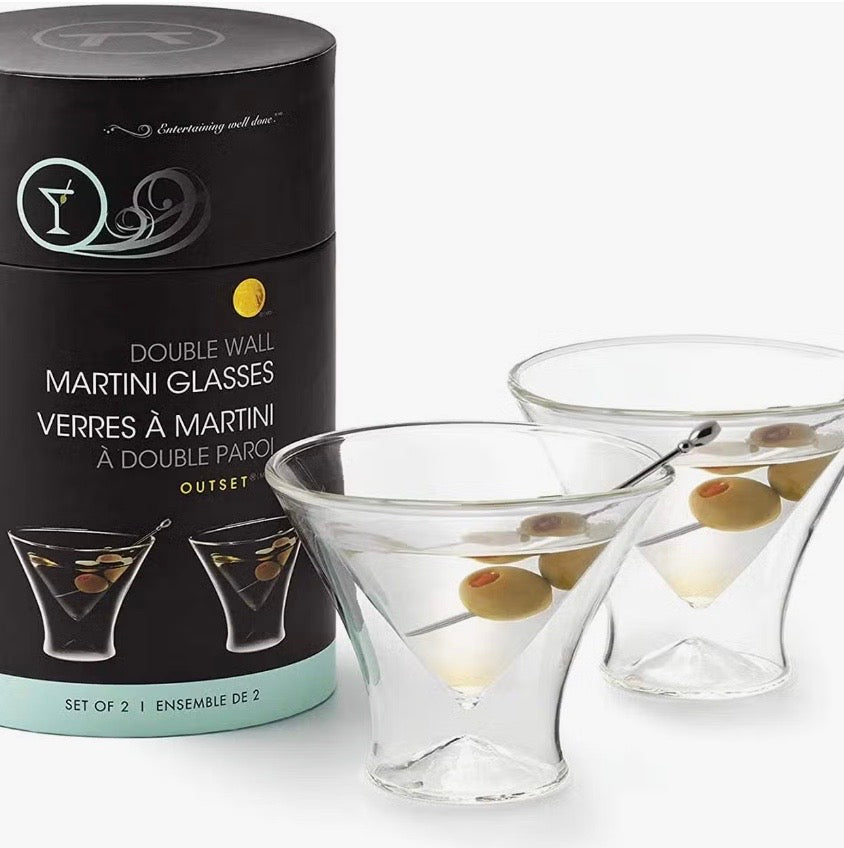 Martini Glasses Set of 2, Double Wall