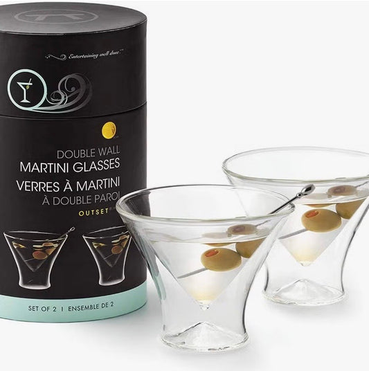 Martini Glasses Set of 2, Double Wall