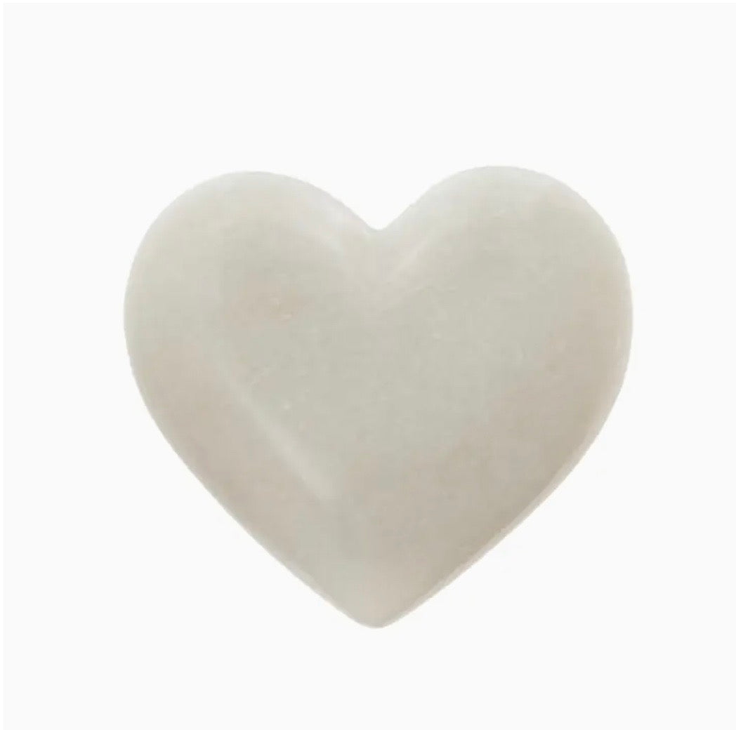 White Marble Heart, Large