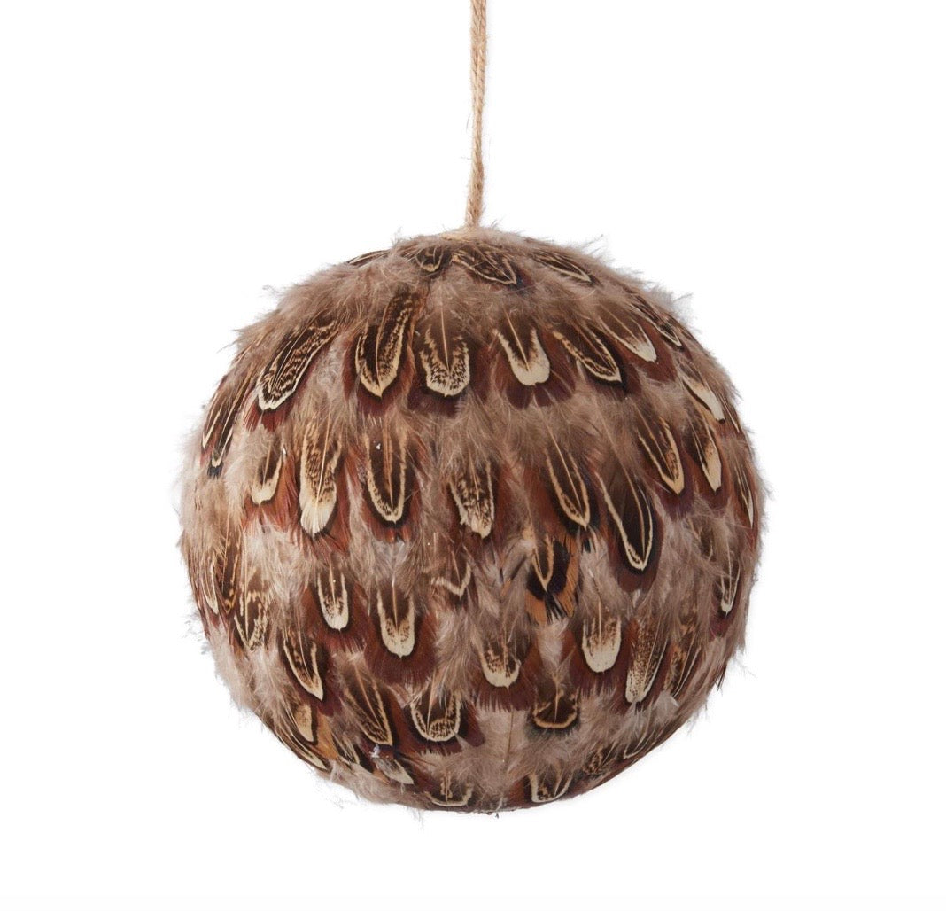 Brown Feather Ornament Decor, 4.75"