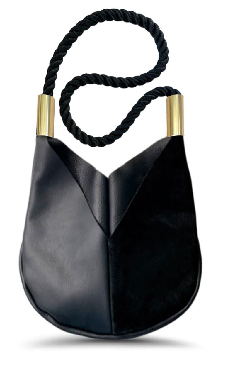 Leather and Dock Line Tote Crossbody Handbag Bag
