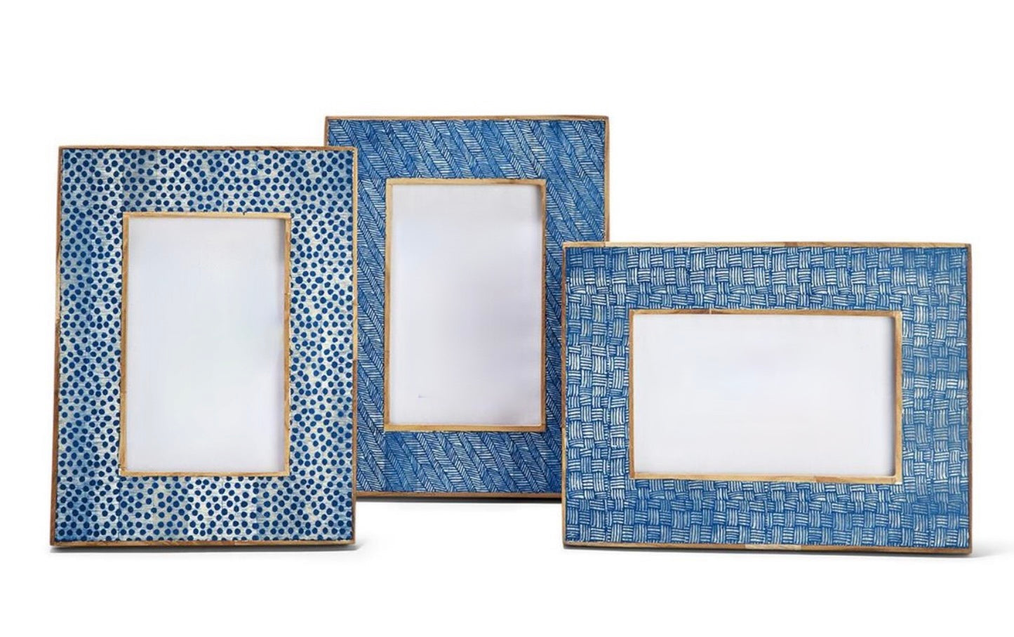 Shibori Indigo and Bone Photo Frame, Assorted Patterns