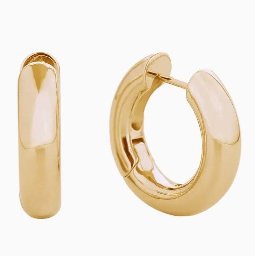 Chunky Hoop Earrings, 14kt Plated