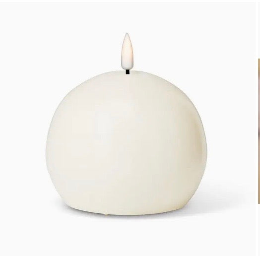 Ball Candle LED 4" Creamy White