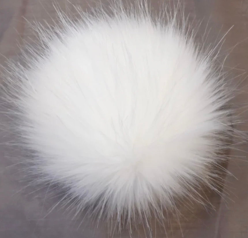 Faux Fur Pom Pom Creamy White Ornament