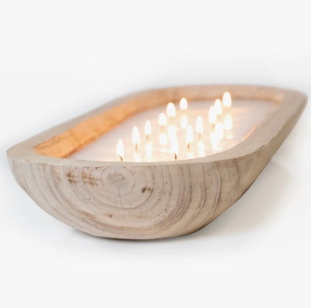 Candle Tray, Paulownia Wood with Palo Santos Scent 25" x 9"