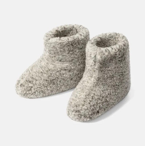 Cozy Wool Slippers, Heathered Light Grey or Creamy White