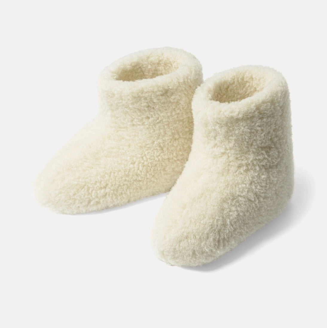 Cozy Wool Slippers, Heathered Light Grey or Creamy White