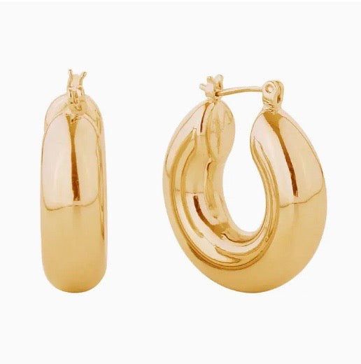 Classic Hoop Earrings, 14kt Yellow or White Gold Plated