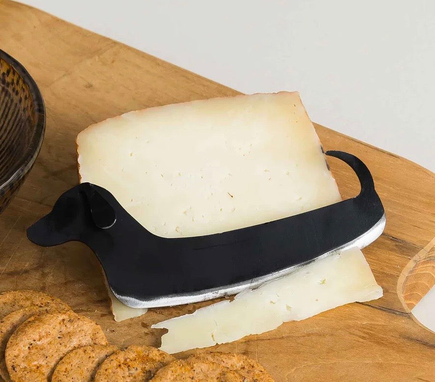 Dog Cheese Knife, Hand Forged Iron...Very Daschshund-esque