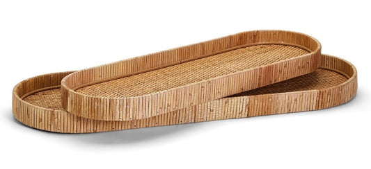 Oval Rattan Tray, Hand Crafted 2 Size Options