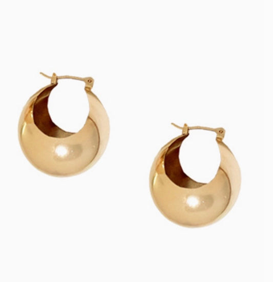 Ball Pin Catch Earring - 14K Gold Dipped Brass White, Gold and Yellow Gold