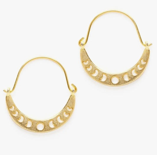 Phases of the Moon Hoop Earrings