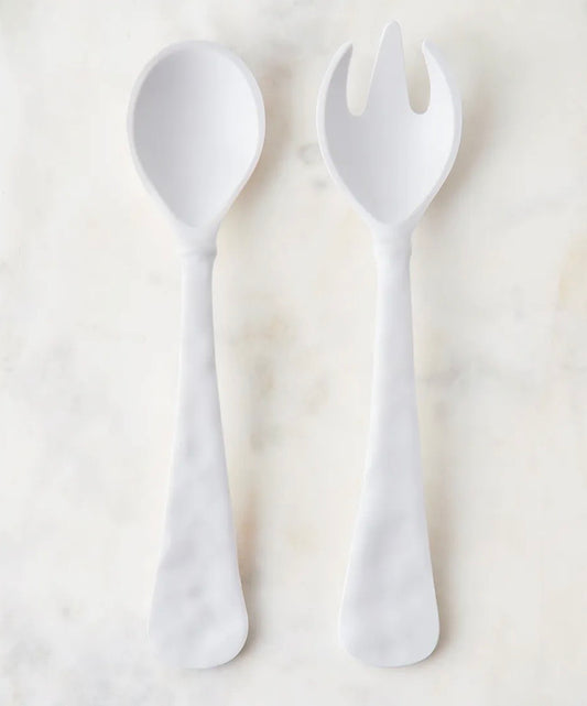 Salad Servers Matte White Melamine