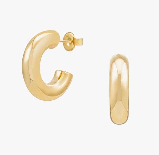 Mini Tube Hoops, Posts, Gold, Cenie