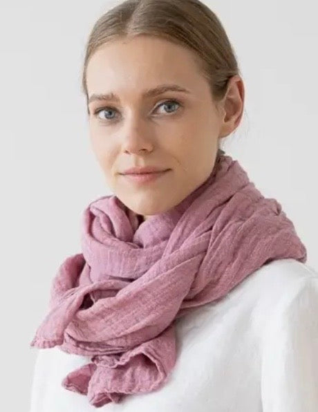 Linen Scarf Mauve 18" x 79" 100% Linen