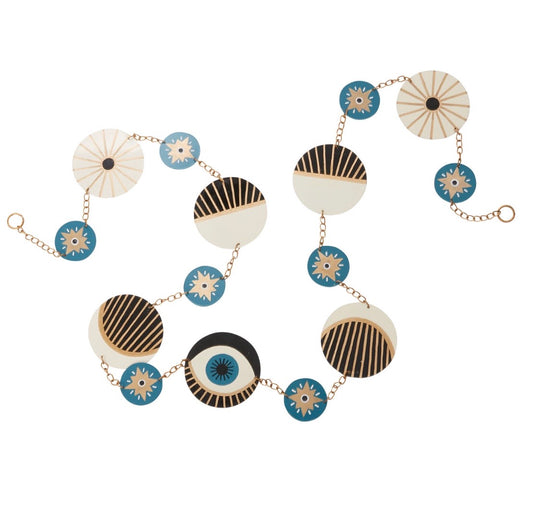 Evil Eye Garland, Metal, Blues, Blacks and White