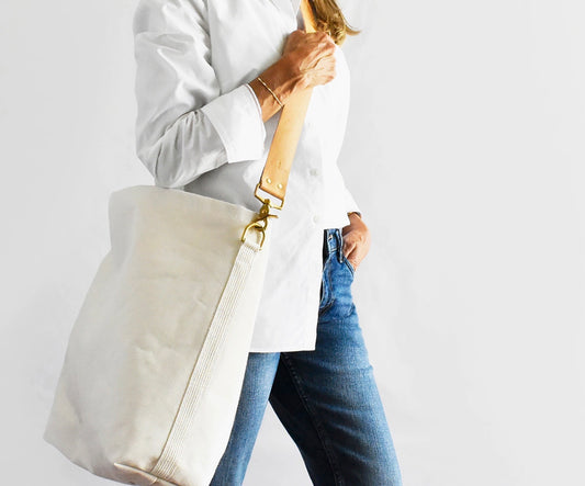 Tote Bag with Leather Removable Strap