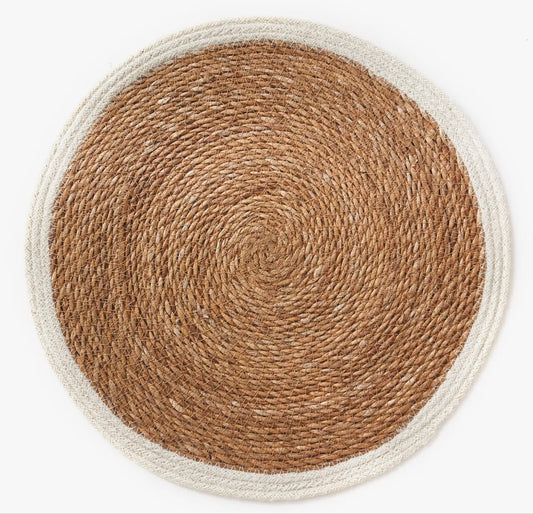 Jute Round Cream Edge Placemat Natural Edge