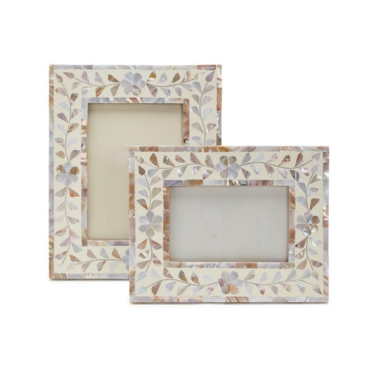Cream Tan Spanish Style Frame Bone Inlay