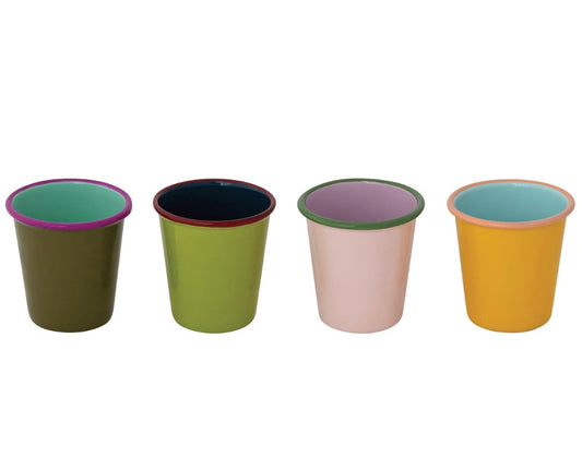 Little Vase or Cup, Bright Enamel, 4 Color Options 2.5"