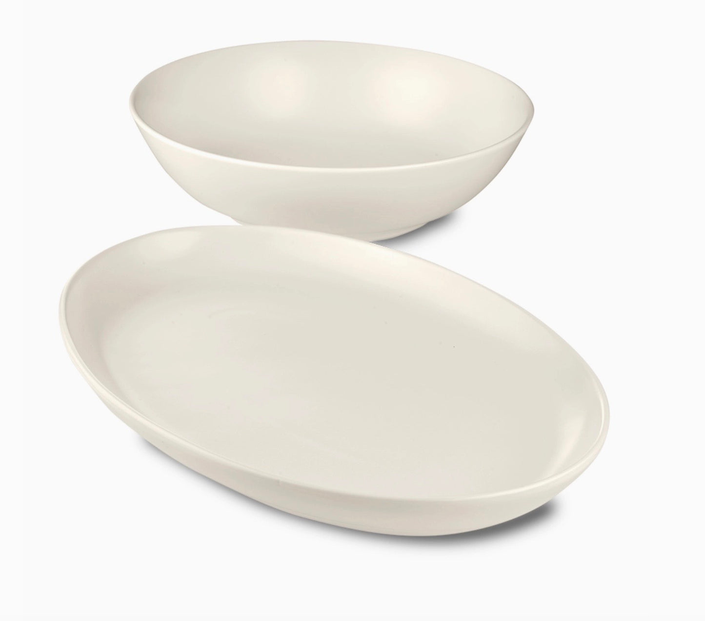 European Serving Bowl Matte White 11"