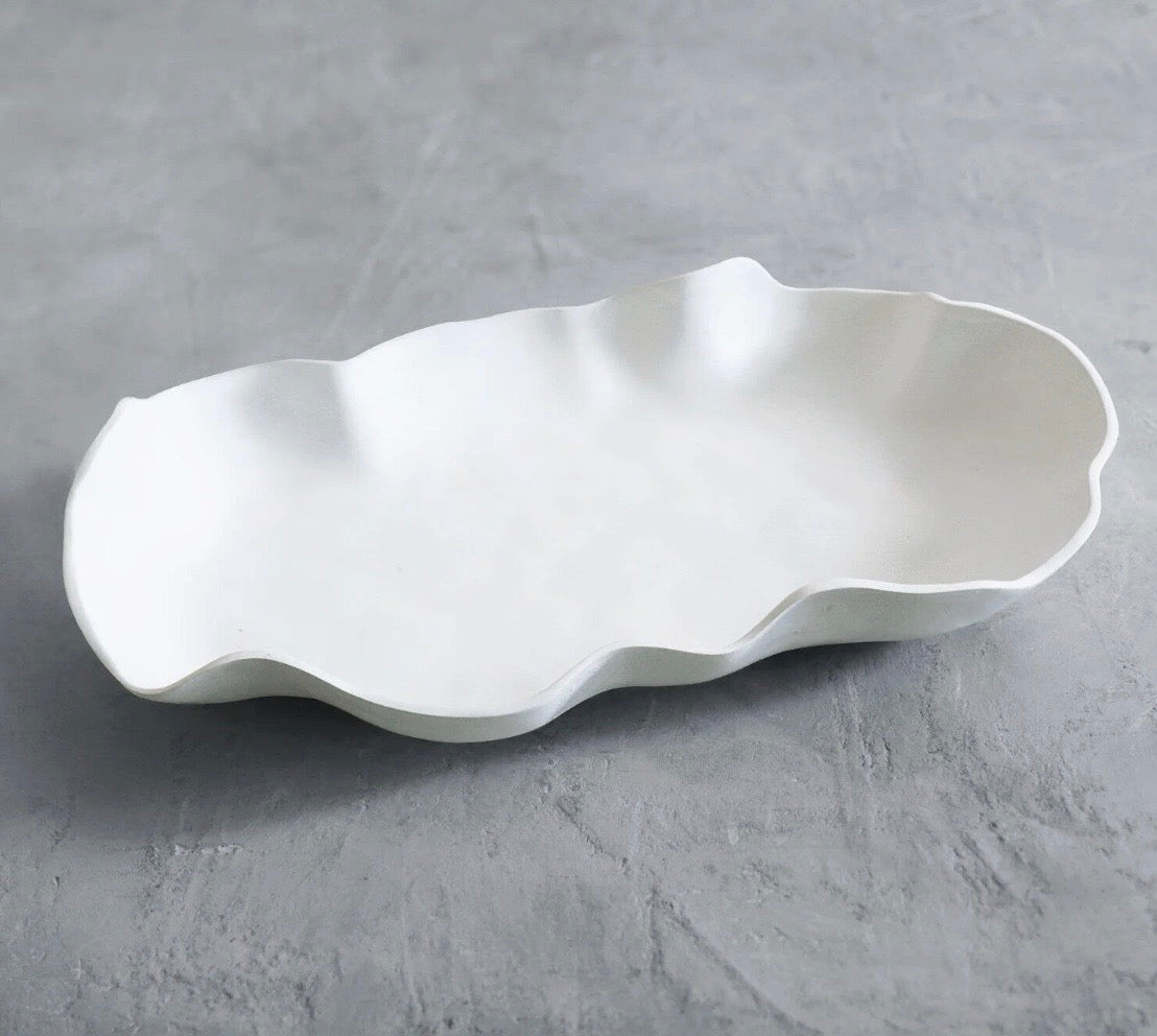 Shallow Oval Bowl Platter Luxury Melamine