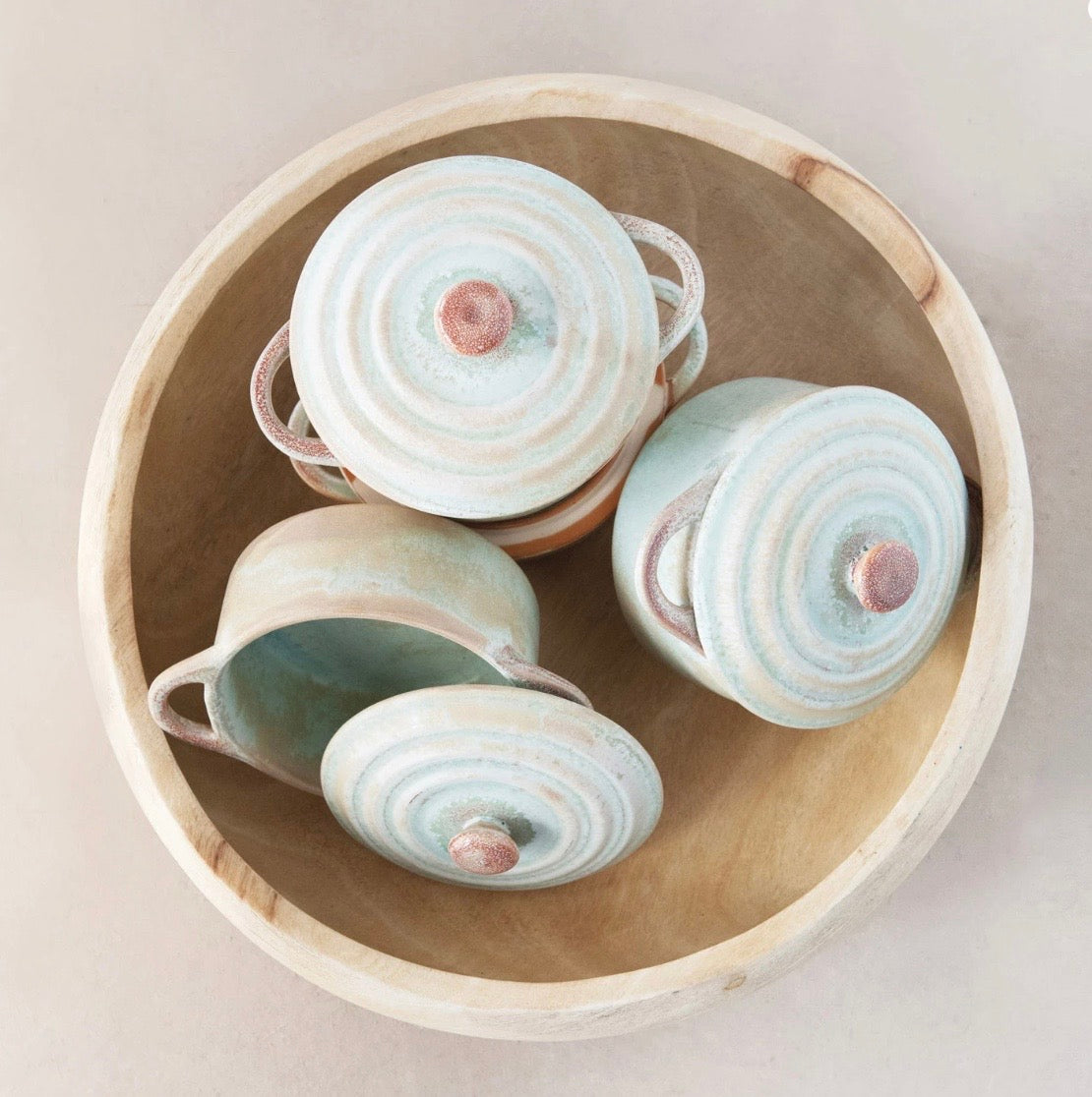 Celadon Brie Baker, 5" Round