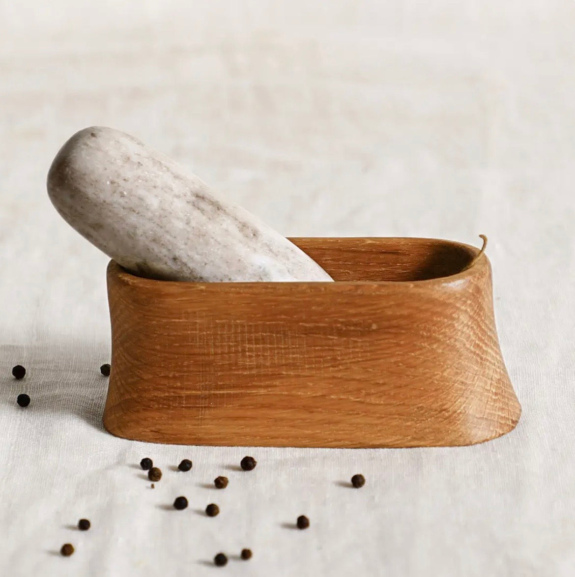 Mortar and Pestle - Oak and Marble