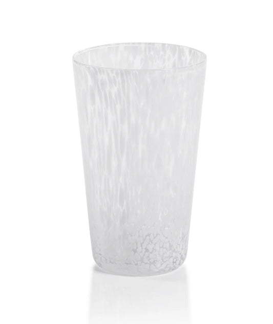 Gigi Speckled Glassware - White - Highball Glasses