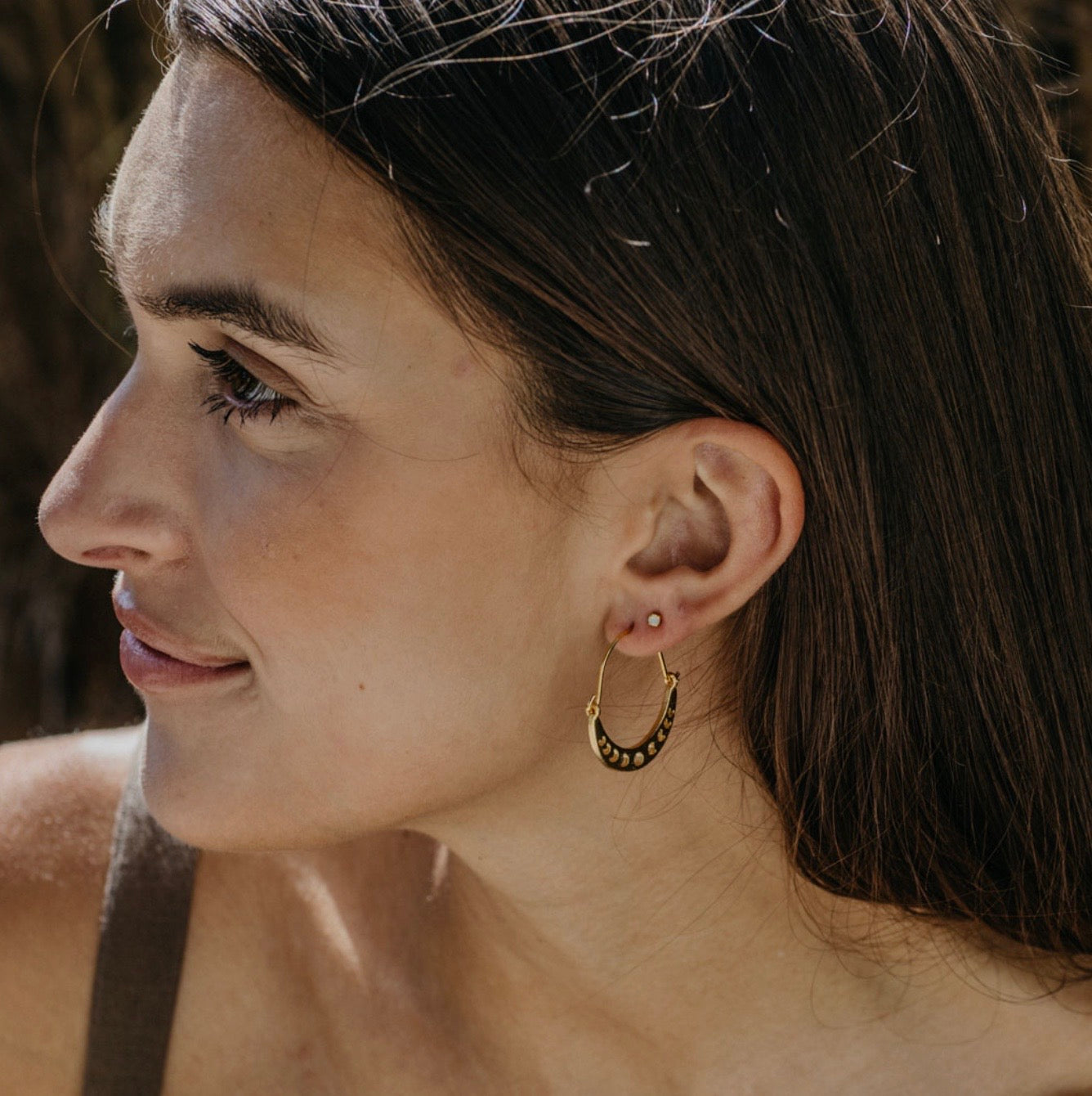 Phases of the Moon Hoop Earrings